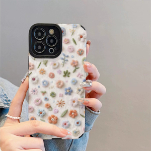 Custodia per cellulare in TPU con stampa floreale a colori in pelle artificiale, design cartone animato, per iPhone X, XR, 11, 12, 13, 14, 15, 16, 17, 18 Pro Max - Product Image 1