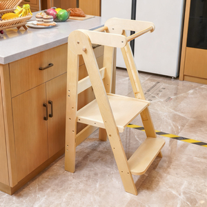 Montessori có thể gập lại trẻ em bằng gỗ bước Phân đồ nội thất nhà bếp & Phòng Tắm Helper học tập tháp - Product Image 3