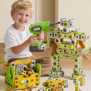 Ensemble d'outils éducatifs STEM pour assembler des vis, blocs de construction en plastique DIY pour enfants, jeu de simulation d'établi avec boîte à outils portable - Product Image 3