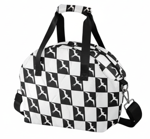 <span class=keywords><strong>Bolsa</strong></span> <span class=keywords><strong>Térmica</strong></span> Aislante para Alimentos, Diseño a Cuadros Blanco y Negro, con Correa <span class=keywords><strong>de</strong></span> Hombro Extraíble, Marca Iwa Birds - Product Image 1