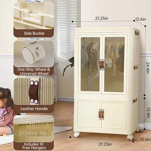 Contenedor de Almacenamiento Plegable Rectangular Industrial de PP Personalizado, Armario, Organizador de Ropa y Juguetes, con Tapas y Puertas, Capacidad Superior a 35L, Resistente - Product Image 2