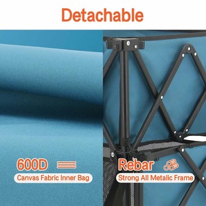 बाहरी डबल डेकर फोल्डेबल वैगन के लिए अद्वितीय डिजाइन 300L समुद्र तट वैगन ट्रॉली - Product Image 3