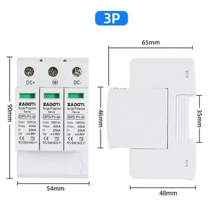 Spd Type 2 40kva 600V 1000V Td 800V Surge Protector CE Certified DC Plug-in SPD-PV Red 40 T2 2 3 Protector Efficient Surge