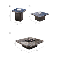 Ensemble spécial table basse carrée avec dessus en marbre moderne combinaison créative de trois petites tables centrales pour le salon