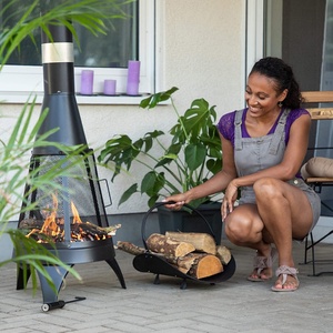 Support à bûches en métal noir <span class=keywords><strong>pour</strong></span> intérieur, panier à <span class=keywords><strong>bois</strong></span> <span class=keywords><strong>de</strong></span> chauffage, grande berceau à <span class=keywords><strong>bois</strong></span> <span class=keywords><strong>pour</strong></span> cheminée - Prix usine - Product Image 6