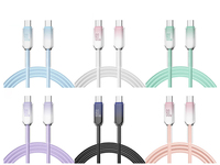 Câble USB vers Type C tressé en nylon 60W 1m/2m 3ft/6ft, charge rapide PD, chargeur Type-C, câble de charge de téléphone portable en cristal de glace