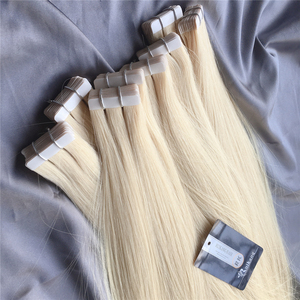 Extensiones de Cabello Humano Remy de Doble Trama en Tela Adhesiva, Extensiones de Cabello Virgen Rubio - Product Image 3