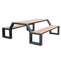 Table de pique-nique en bois WPC pour l'extérieur, usage commercial, pour restaurant, jardin, terrasse, aire de jeux, table et banc de jardinage