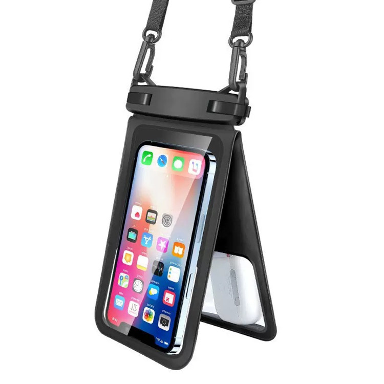 Transparent Double Compartment Universal Waterproof Phone Bag Touch Screen Accessible Rainproof Swimming Bag with Sealed Plastic