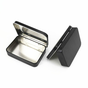 10x7x2cm nhỏ hình chữ nhật màu đen đồng bằng tùy chỉnh kim loại lưu trữ trường hợp bản lề tin Poker hộp - Product Image 6