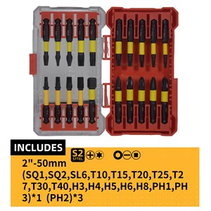 Impact <b>Driver</b> Bit <b>Set</b> 20 Pcs Steel Hex Shank Magnetic Insulated 50mm for Impact <b>Driver</b> - Product Image 2