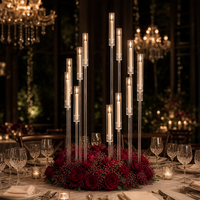 Candélabres de luxe pour mariage, hauts et longs, style vintage européen, à 7, 8, 9, 10 ou 5 bras, en acrylique, avec abat-jour, en promotion