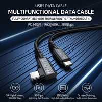 Câble USB4 Type-C à fonctions complètes, transfert de données haute vitesse 80 Gbps, affichage vidéo 16K, charge rapide PD 240W, cuivre pur