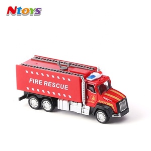 Camion dei Pompieri in Metallo Giocattolo per Bambini Veicoli a Retrocarica Giocattoli in Lega Auto in Miniatura Camion dei Vigili del Fuoco - Product Image 3