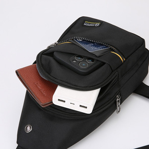 Men's Chest Bag Nylon Multi-Functional Crossbody Bag For Leisure Travel Army Green Blue Gray Black Solid Color Spring 2025 - Product Image 3