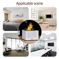 Diffuseur d'huiles essentielles mini intelligent de bureau silencieux avec simulation de flamme et 8 couleurs d'ambiance, humidificateur aromatique