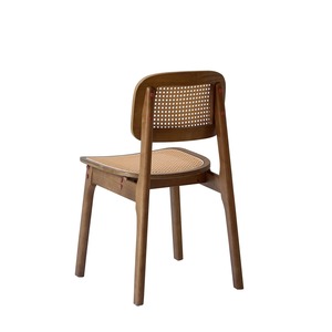 Silla de Comedor de Estilo Retro de Mediados de Siglo, con Respaldo de Ratán Plástico y Madera Sólida, para Hogar, Cocina, Estudio o Cafetería - Product Image 5