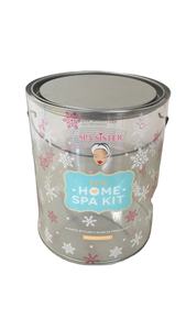 Cubo de Plástico Transparente Redondo con Tapa de Estaño y Base de Estaño, Diseño Personalizado de Fábrica, OEM - Product Image 5