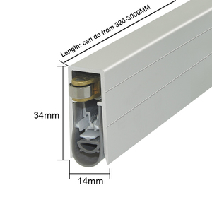 Sellos acústicos automáticos de <span class=keywords><strong>aluminio</strong></span> para puertas pivotantes con rodillos, perfiles inferiores y superiores, y burletes antiruido HL050 - Product Image 3
