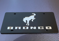 PLAQUE D'IMMATRICULATION ACRYLIQUE LAZER-TAG-PLAQUE NOIRE AVEC LOGO