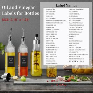 <span class=keywords><strong>50</strong></span> étiquettes autocollantes pré-imprimées pour condiments, huile et vinaigre, en papier noir mat minimaliste, rectangulaires, pour l'organisation des distributeurs d'huile - Product Image 6