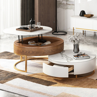 Offre Spéciale Salon Top Fin Moderne Décoratif Ascenseur Table à Thé Blanc En Bois De Levage Up Table Basse