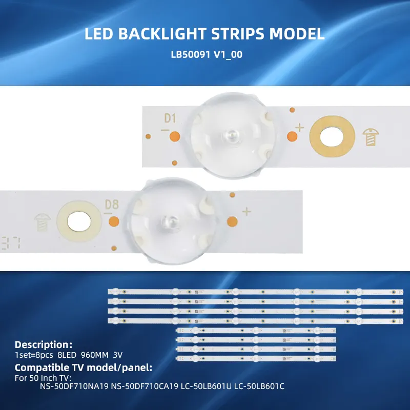 LED רצועות חזרה אורות LB50091 V1_00 960MM 3V Tiras LED Para טלוויזיה עבור 50 אינץ טלוויזיה NS-50DF710NA19 NS-50DF710CA19 LC-50LB601U