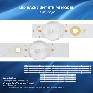 LED-Streifen Hintergrund beleuchtung LB50091 V1 _ 00 960MM 3V Tiras LED Para TV Für 50-Zoll-TV NS-50DF710NA19 NS-50DF710CA19 LC-50LB601U