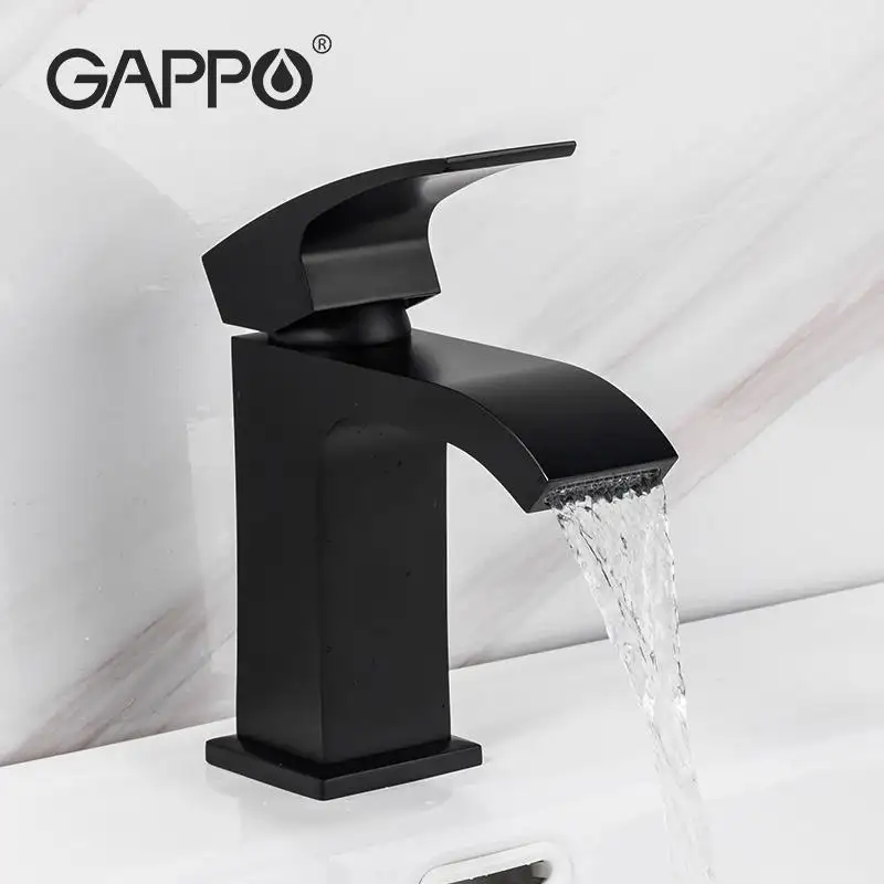 Gappo Luxury Sink Basin Faucets Parts Black Hot Cold Water Tap Bibcock Bathroom Basin Faucet G1007-6