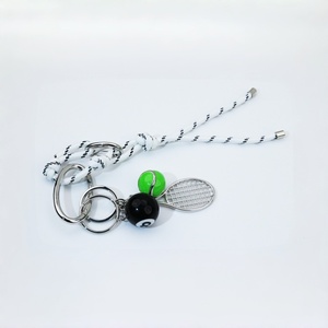 Tennis Racket Ball Braided Rope Keychain Zinc Alloy <b>Bag</b> <b>Charm</b> Phone Strap Sports Pendant - Product Image 3