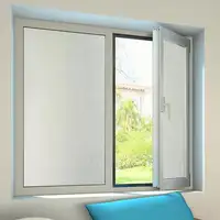 Ventana abatible de aluminio para baño, ventana de vidrio esmerilado para exteriores