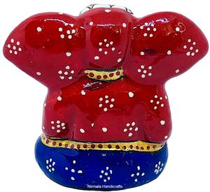 Statue de Ganesha en métal fait main, taille réelle, multicolore, en forme de cœur, artisanat Nirmala, provenant du Rajasthan, décoration d'intérieur - Product Image 3