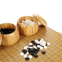 Portable Go Set Wood Go Board Game Set Go Chess Game with Storage Box Chinese Strategy Board Game