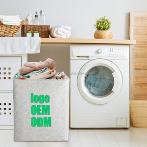 Panier à linge en feutre polyester écologique Ulike - Empilable et pliable, organiseur de vêtements pour salle de bain, salon et armoire - Product Image 1