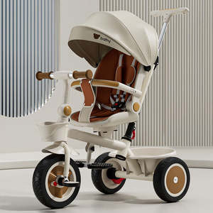 Tricycle de paysage élevé pour enfants bébé vélo avec <span class=keywords><strong>3</strong></span> <span class=keywords><strong>roues</strong></span> auvent en plastique poussette peut rouler sur se coucher multi-fonctionnalité - Product Image 4