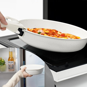 High Quality Bakelite Detachable Handle <b>Ceramic</b> Non-Stick Cookware Set Glass Lids Dishwasher Safe for Gas Induction - Product Image 5