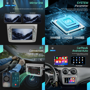 Hikity 7 ''Android Car Radio Wireless CarPlay/Android Auto Electronics GPS WIFI FM RDS DVR para <span class=keywords><strong>Alfa</strong></span> Romeo <span class=keywords><strong>MITO</strong></span> 2008-2016 OEM - Product Image 2