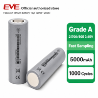 Venta de Fábrica: Baterías Recargables NMC 21700 EVE 50E 3.6V 5000mAh, Celda de Iones de Litio con Descarga 3C para Banco de Energía Solar