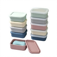 Boîte à savon de voyage extérieure en silicone étanche, portable, pour usage domestique quotidien, petite, personnalisable