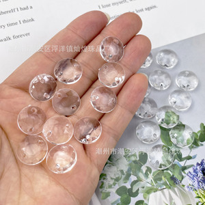 Acrylic Double Hole Round <b>Beads</b> For Jewelry Making 12mm Clear Transparent DIY Craft Supply - Product Image 1