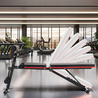 Ebest, équipement de fitness, haltère pliable à poids réglable, banc d'haltères plat avec câble en métal
