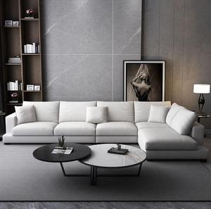 Juego de muebles de sofá de tela minimalista moderno nórdico para sala de estar, sofás seccionales de esquina en forma de <span class=keywords><strong>L</strong></span>, sofá chaise lounge de 3 y 4 plazas - Product Image 3