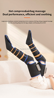 Masseur de jambes et mollets à air chaud par compression, machine de massage des pieds, 3 modes, 3 intensités réglables, enveloppes ajustables, rechargeable par USB, avec minuterie