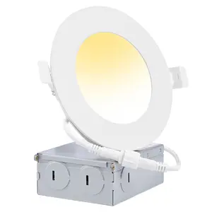 ETL Energy star Panel lampu Pot LED 4 inci 9W, lampu sorot ramping LED tersembunyi dengan kotak sambungan dapat diredupkan dan lampu langit-langit berperingkat IC