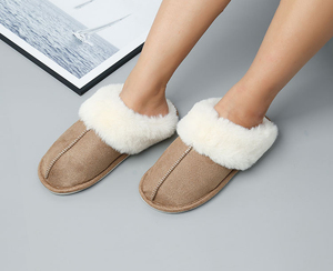 Pantuflas de Casa para Adultos con Logotipo Personalizado, Cuello de Piel Sintética, Antideslizantes, Cálidas, de Felpa, Punta Cerrada, para Otoño - Product Image 1