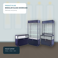 Vitrine modulaire en verre sur mesure et comptoir de présentation avec rangement verrouillable pour bijoux et objets de collection