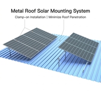 Système de montage de panneaux solaires ZAM Rail en gros pour toit incliné, support de rail pour support PV, fixation de toit métallique
