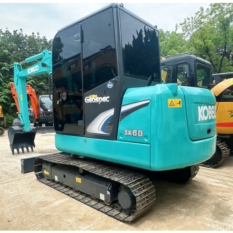 Kobelco sk60 japon küçük orta hidrolik kazıcı makineleri kullanılan mini ekskavatör makinesi 6 ton kazıcı ekskavatör yükleyici