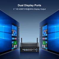 Mini PC sin ventilador Intel Core i5-8350u con características industriales, puertos de entrada/salida variados, montaje VESA, sistema operativo Win10, Win11, Linux