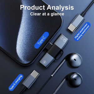 Adaptateur Répartiteur Audio OTG Double <span class=keywords><strong>USB</strong></span> Type <span class=keywords><strong>C</strong></span> PD 15W pour Casque et <span class=keywords><strong>Jack</strong></span> Type <span class=keywords><strong>C</strong></span>, Compatible iPhone 17 Pro Max Samsung Xiaomi - Product Image 6